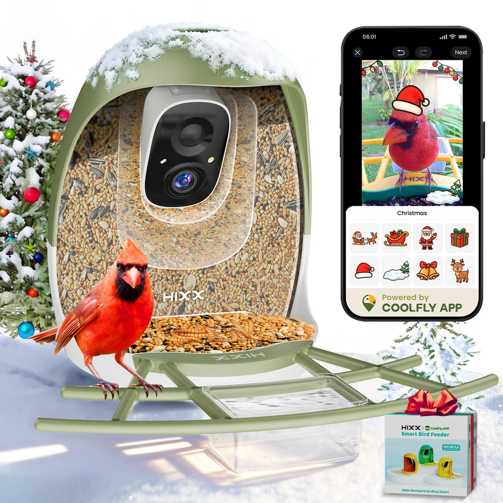 HIXX Smart Bird Feeder camera front view for outdoor birdwatching