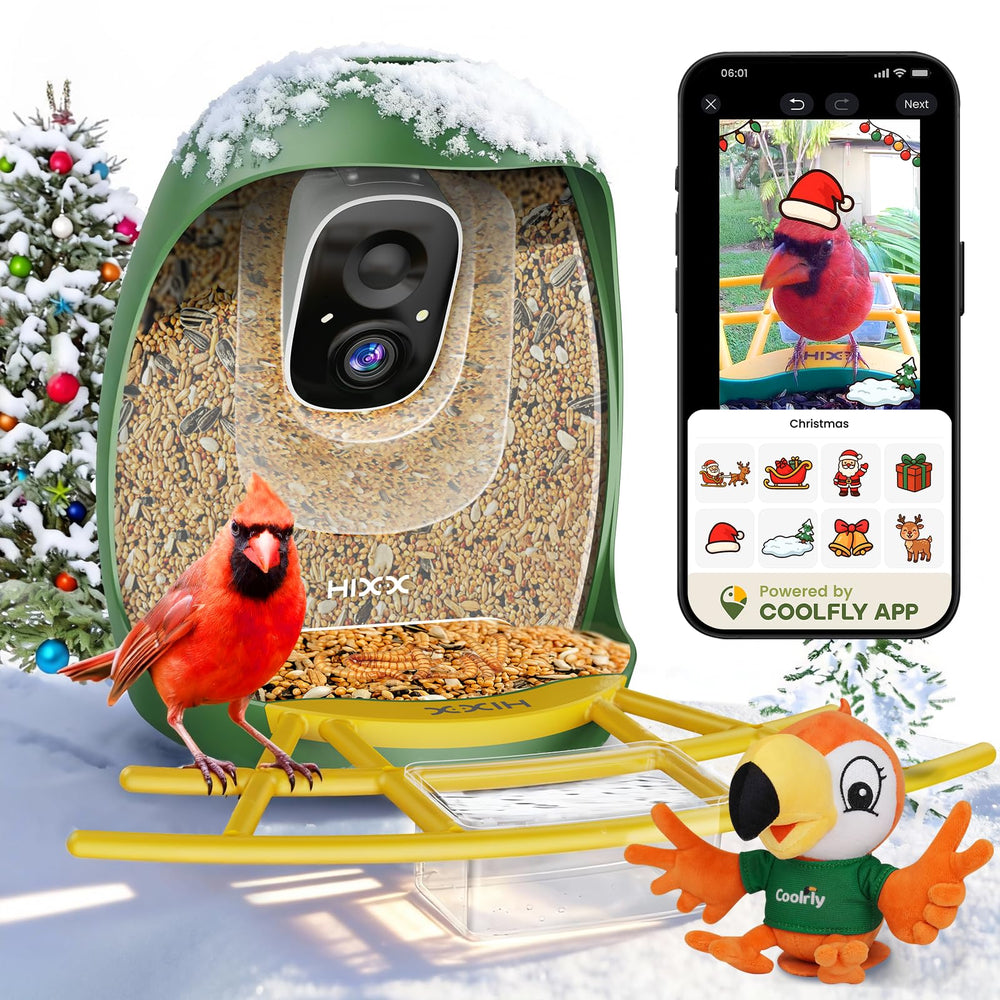 HIXX Smart Bird Feeder camera provides live view of visiting birds on your phone.
