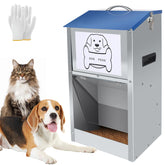 Hizmivos galvanized automatic dog feeder front view with a large 25-lb hopper for busy homes