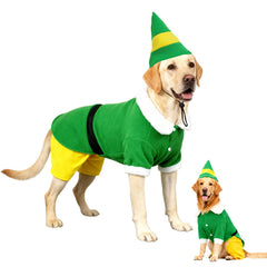 Hladce dog elf outfit with cap green keeps dogs cozy during winter photos