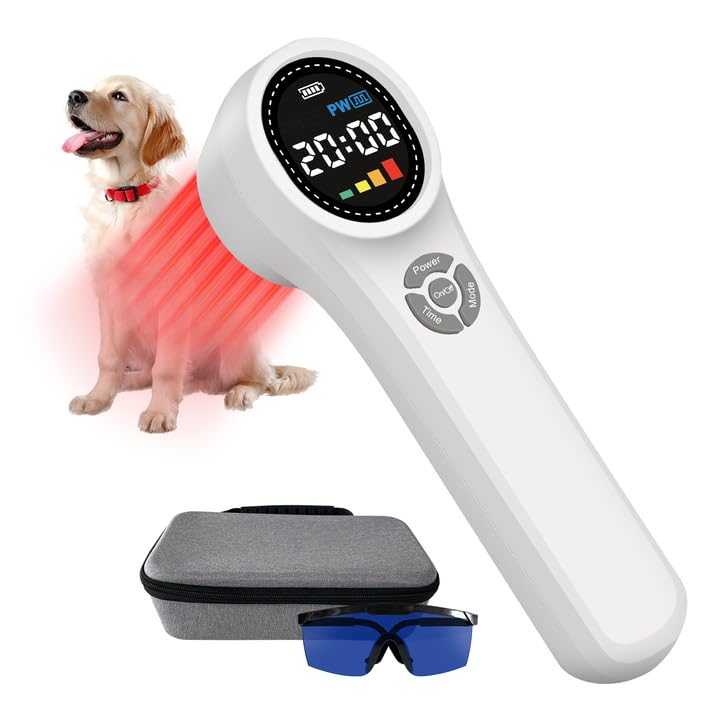 HlAiL cold laser therapy device front view for at-home pet care.