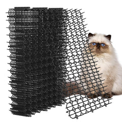 Hmyomina scat mat 12-pack spikes closeup showing deterrent texture for cats