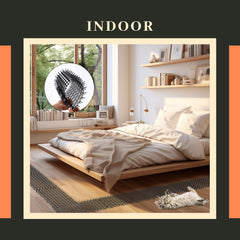 Hmyomina scat mat outdoor use demonstrates weather-ready deterrent.