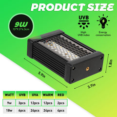HNRLOY UVB Reptile Light Bar dimming mode enables customizable brightness for perched basking.