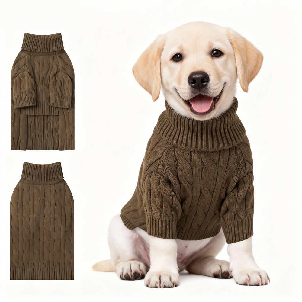 Hó Pêng-iú small dog thermal pullover front view offers cozy warmth for cold walks.