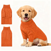 Hó Pêng-iú small dog thermal pullover orange front view for cozy winter walks
