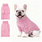 Hó Pêng-iú small dog thermal pullover pink turtleneck provides cozy warmth for chilly walks.