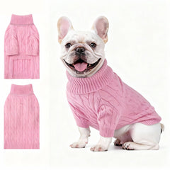 Hó Pêng-iú small dog thermal pullover pink turtleneck provides cozy warmth for chilly walks.