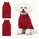 Hó Pêng-iú small dog thermal pullover sweater red turtleneck for cold walks