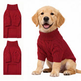 Hó Pêng-iú front view of red small-dog thermal pullover offering cozy warmth