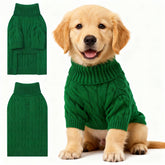 Hó Pêng-iú small dog thermal pullover sweater green front view provides cozy warmth for cold walks