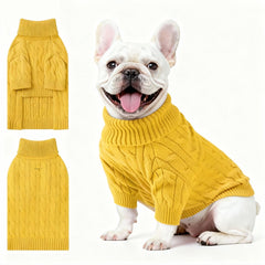Ho Peng-iu small dog thermal pullover yellow front view keeps dogs warm on chilly walks