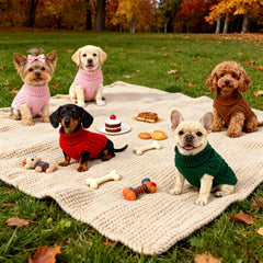ho-pengiu dog sweater red model wearing presents stylish everyday wear