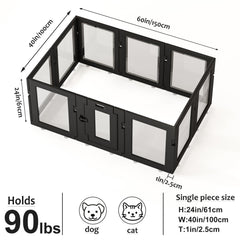 Hoencraft easy-assembly dog pen enables quick indoor setup without tools.