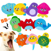 HOESDA squeaky no-stuffing dog toys pack features bright sea creatures for interactive play and teething