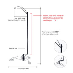 HOHIYA hummingbird feeder stand positions feeders at ideal height to invite visitors.
