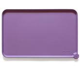 Hoki Found amethyst pet food tray full view showing large surface for dual bowls