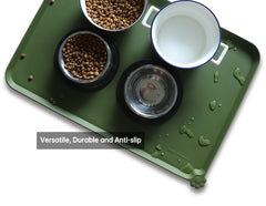 Hoki Found non-slip mat dark olive — keeps bowls steady on floors