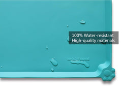 Hoki Found teal mat ready for dining shows anti-slip, durable, travel-friendly use.