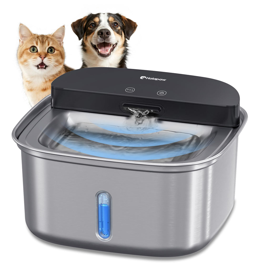 HOLAPAW wireless cat fountain stainless steel keeps water fresh and clean