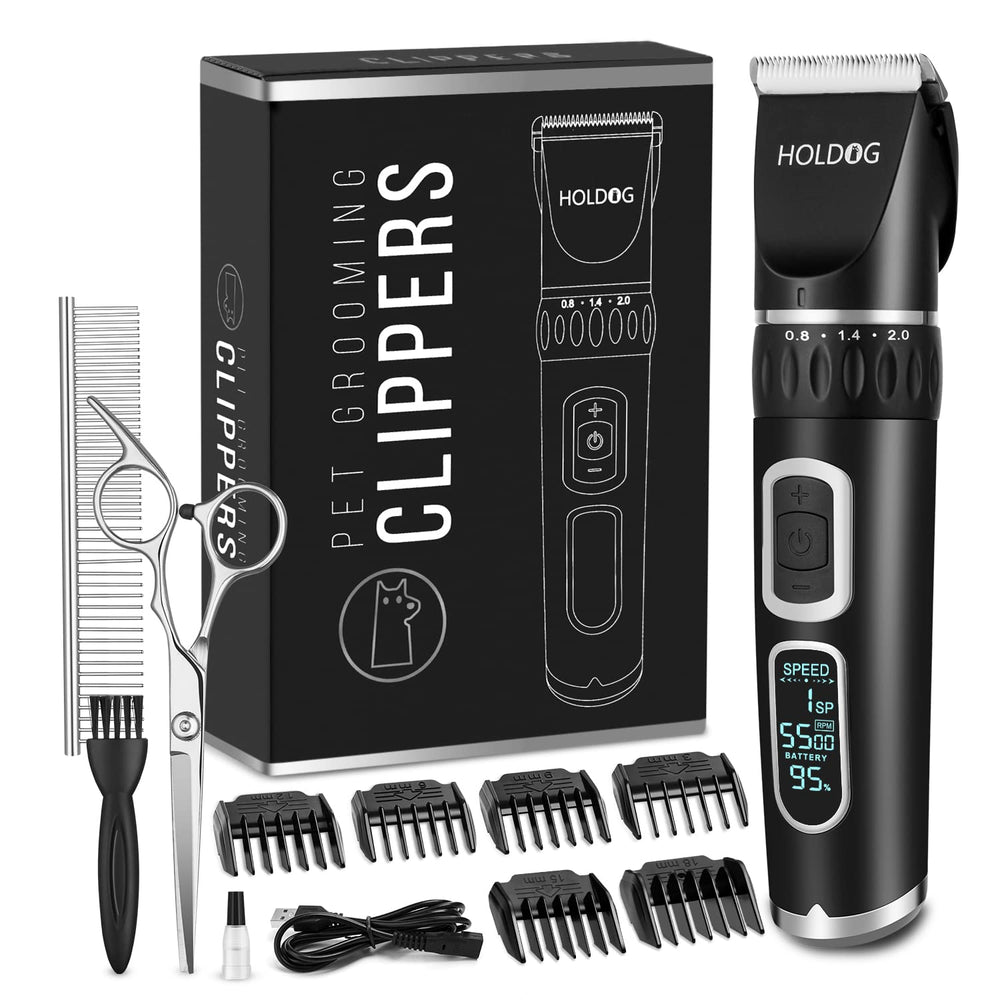 HOLDOG dog clippers front view shows cordless grooming power