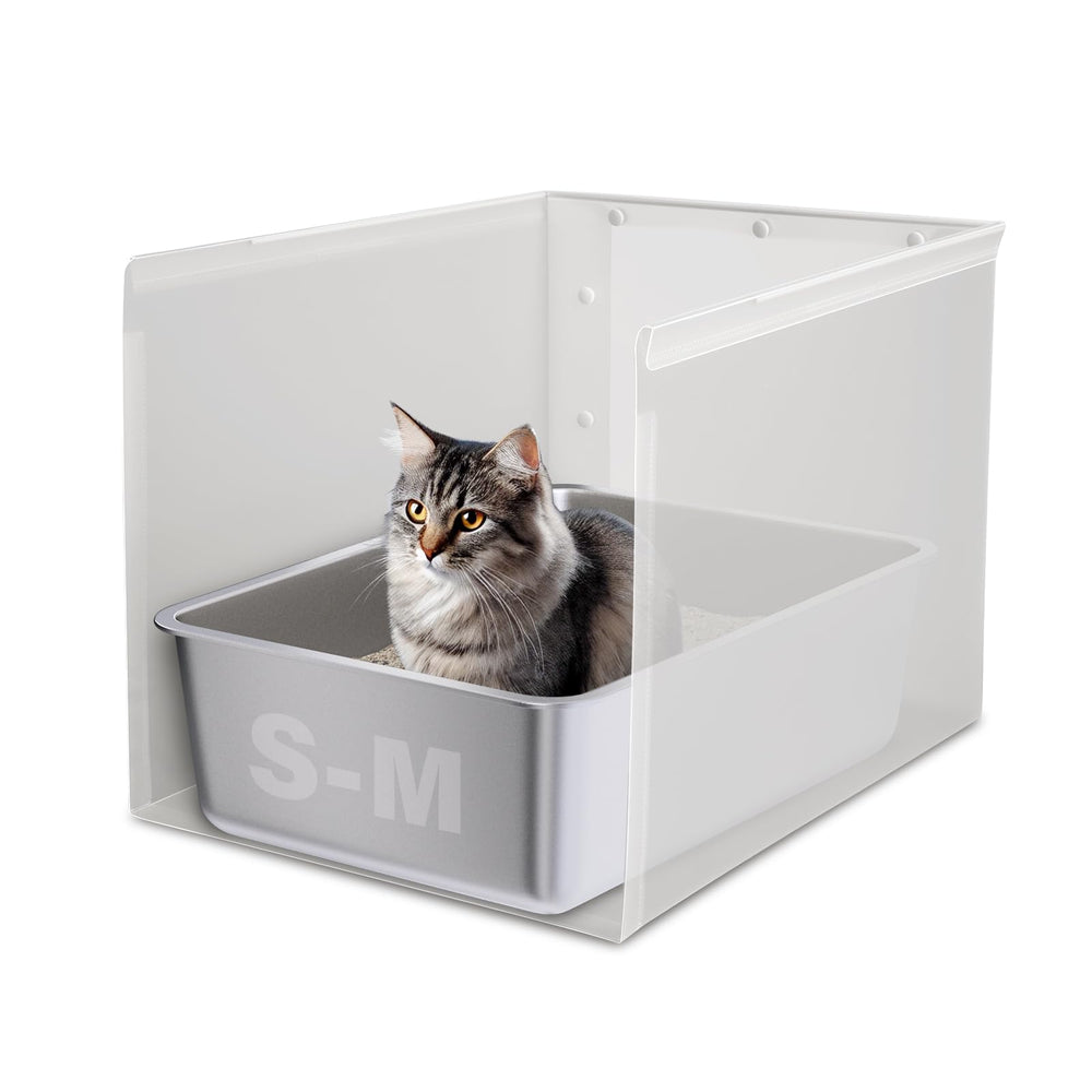 Holintan Litter Box Shield top view shows wide guard for splash prevention