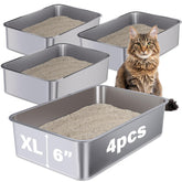 Holintan stainless steel litter boxes front view showing spacious interior for large cats