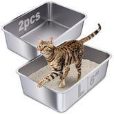 Holintan stainless steel litter box pack for multi-pet homes, durable daily use.