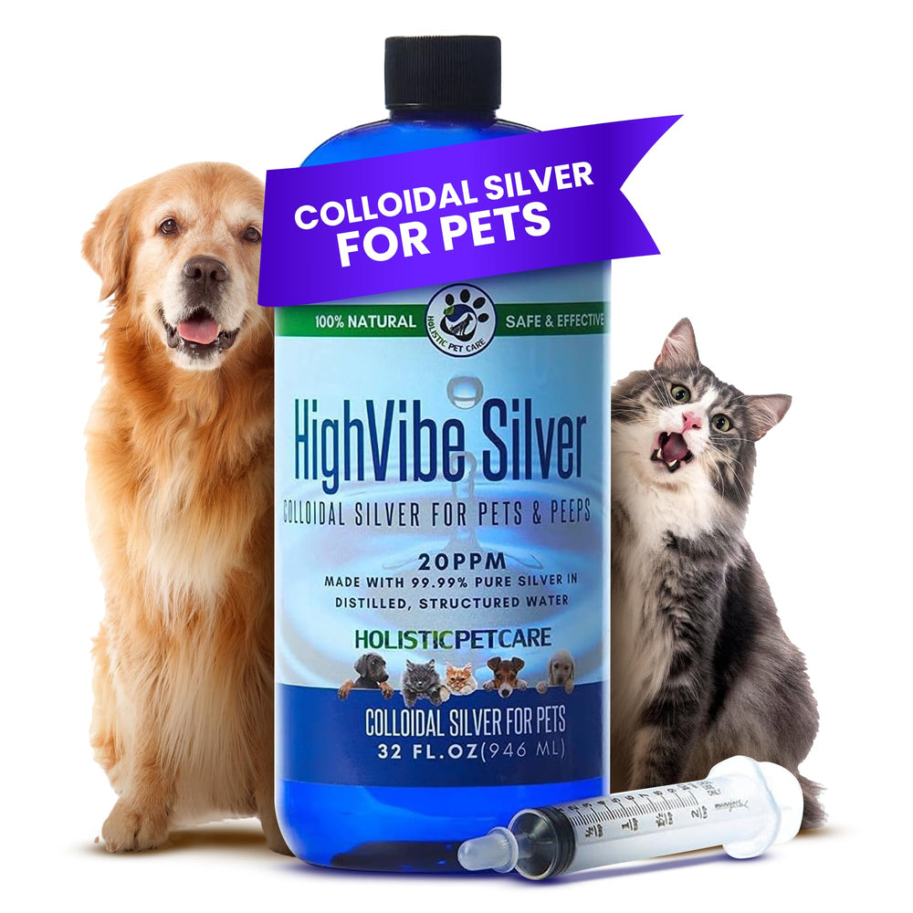 HOLISTIC PET CARE colloidal silver bottle for pets supports gentle wound care and skin comfort.