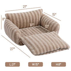 Hollypet cat bed folded PP cotton cushion demonstrates plush comfort and extra hideaway space.