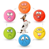 HOLYSTEED latex dog squeaky ball toy for fetch, bright colors boost visibility