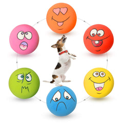 HOLYSTEED latex dog squeaky ball toy for fetch, bright colors boost visibility