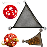 Homedy Crafts snake enrichment ball and hammock red promote active climbing for small snakes.