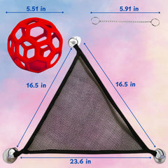 Homedy Crafts jungle gym ball with chain red enables versatile climbing routes in terrarium.
