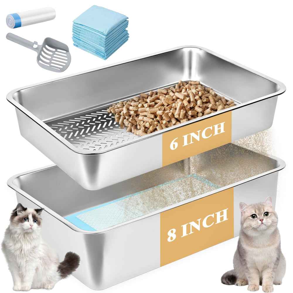 Homegroove stainless steel litter box top view shows sturdy construction for easy cleaning