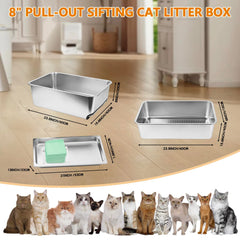 homegroove stainless steel sifting litter box side profile highlights high sides for mess containment