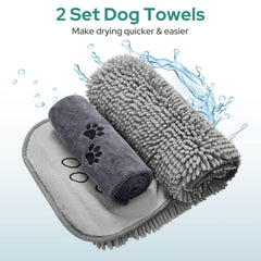 HOMEIDEAS dog towels microfiber high absorption speeds drying and minimizes blow-dry time