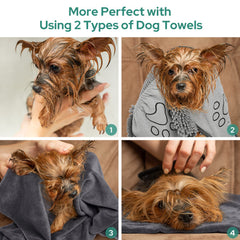 HOMEIDEAS dog towels two-towel-system speeds drying for busy pet parents