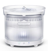 HomeRunPet cordless cat water fountain front view highlights sleek white design for easy, hygienic hydration.