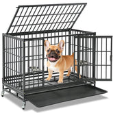 Homey Pet 37-inch stackable crate front view for space-saving design.