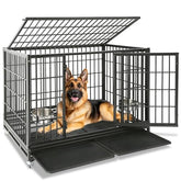 Homey Pet 48in crate side door access enables easy feeding and calm training sessions.