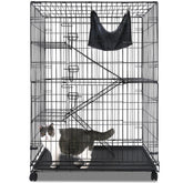 Homey Pet 50-inch cat cage front view shows spacious interior for multiple cats.