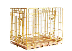 Homey Pet crate features double doors and double latches for secure access.