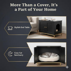 Homhedy cat litter box enclosure dimensions highlight fit for most litter boxes