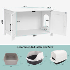 Homhedy cat litter box enclosure entrance-left demonstrates flexible installation