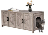 Homhedy Cat Litter Box Enclosure front view shows privacy and odor control for two cats