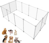 HOMICKER Pet Playpen assembly view shows easy 12-panel setup for flexible shapes.