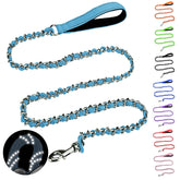 Homimp chew-proof dog leash light blue 6ft showing sturdy chain and safety