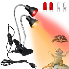 Homnebila reptile heat lamp clip demonstrates secure mounting for precise basking placement.