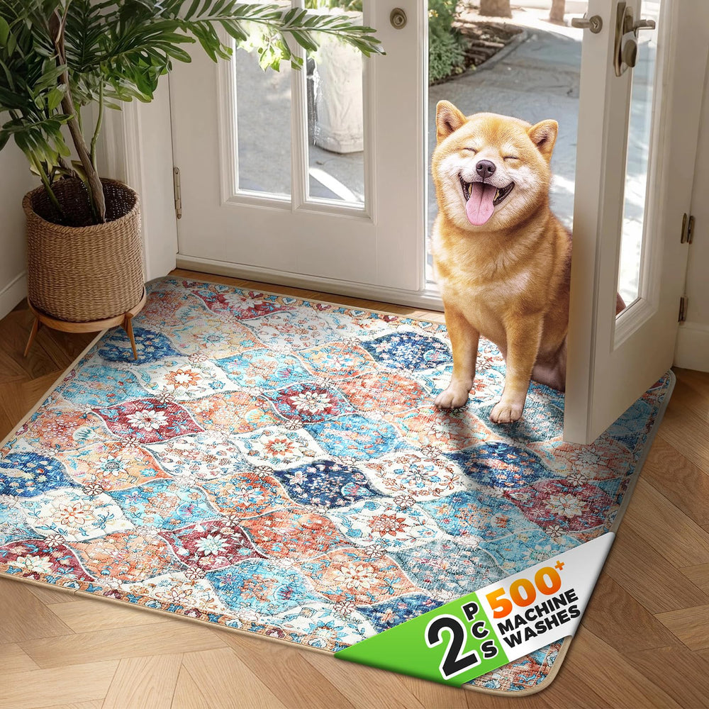 Hompet dog door mat ultra-soft top protects entry floors from mud.